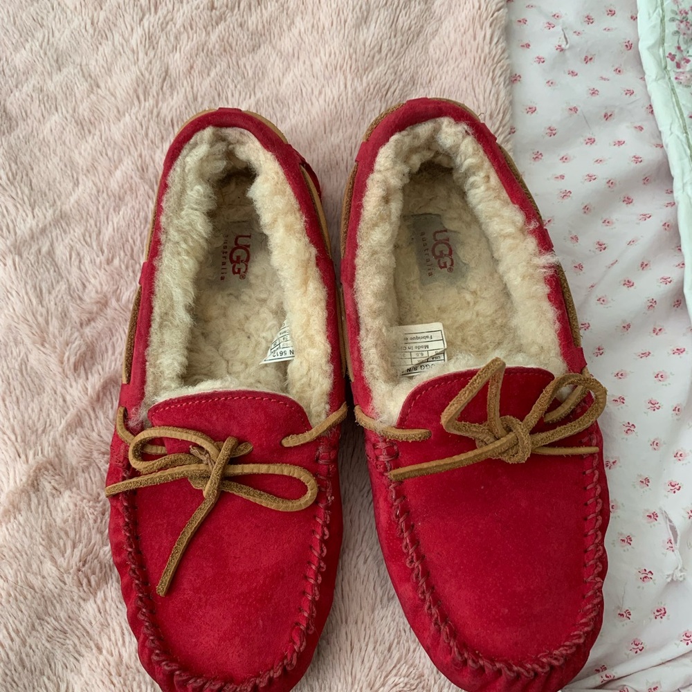 UGG Women's Red Suede Moccasins